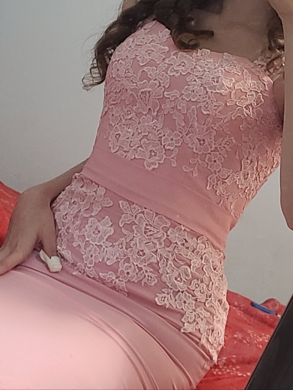 Hebeos Pink Mermaid Wedding Dress